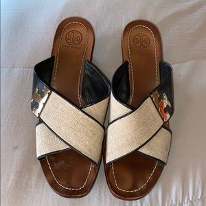 Tory Burch wooden wedges